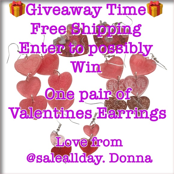 Accessories - Giveaway Time 🎁 One Free pair of Valentines Earrings 🎁 Free Shipping